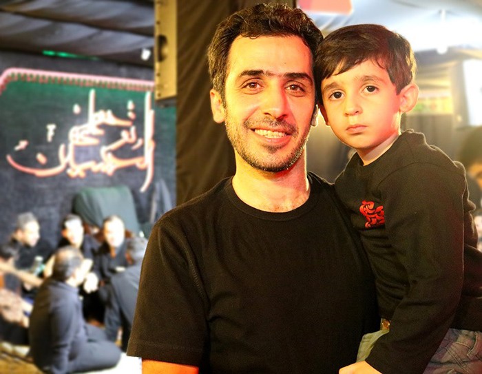 father and his child lbaik ya hussain in ashura