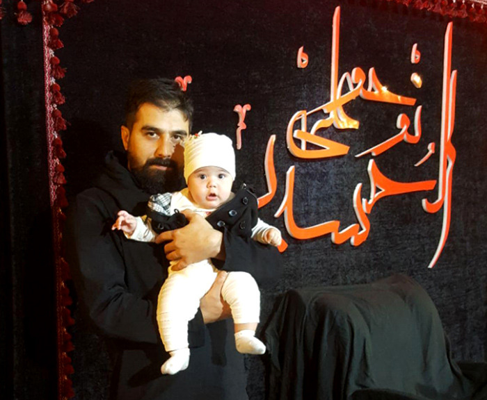 Children and their father in mourning ceremony of Ashura 2017