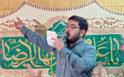 مدیحه سرایی کربلایی حسین عظیمی در مراسم جشن ولادت با سعادت امام رضا علیه السلام